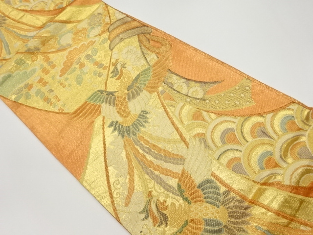 束ね熨斗に鳳凰・松模様織出し袋帯